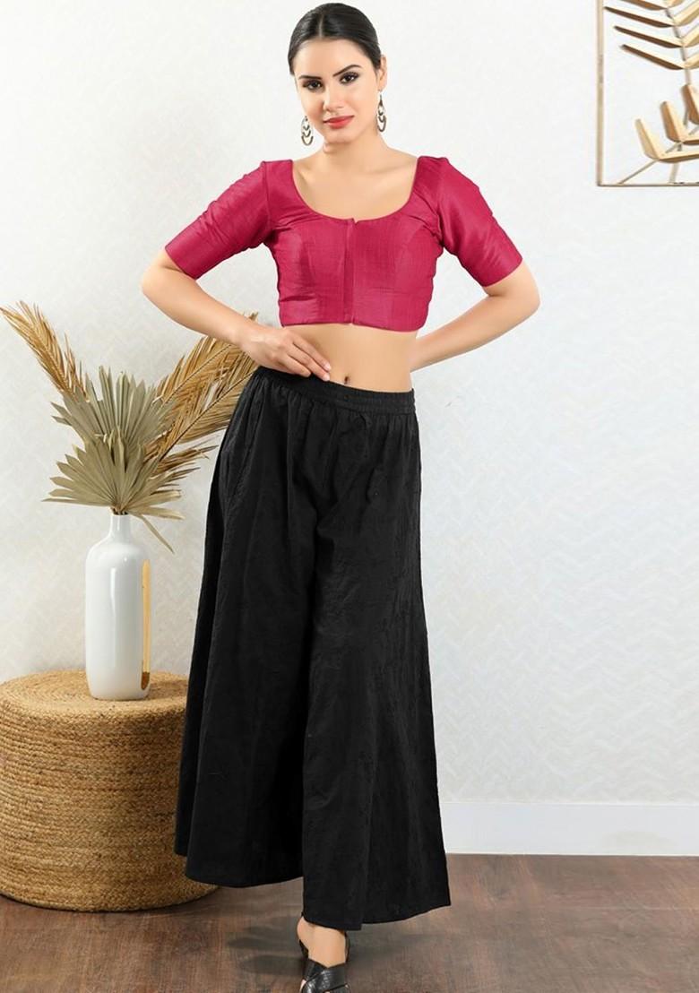 Round Neck Padded Readymade Saree Blouse