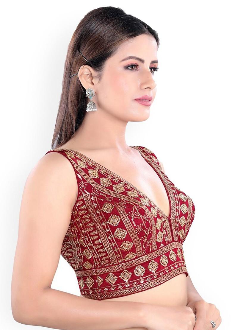 Embroidered Readymade Saree Blouse