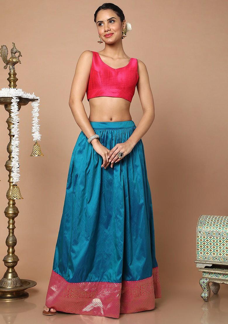 Pink Woven Design Saree Blouse