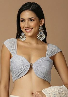 Sweetheart Neck Shimmer Silk Saree Blouse