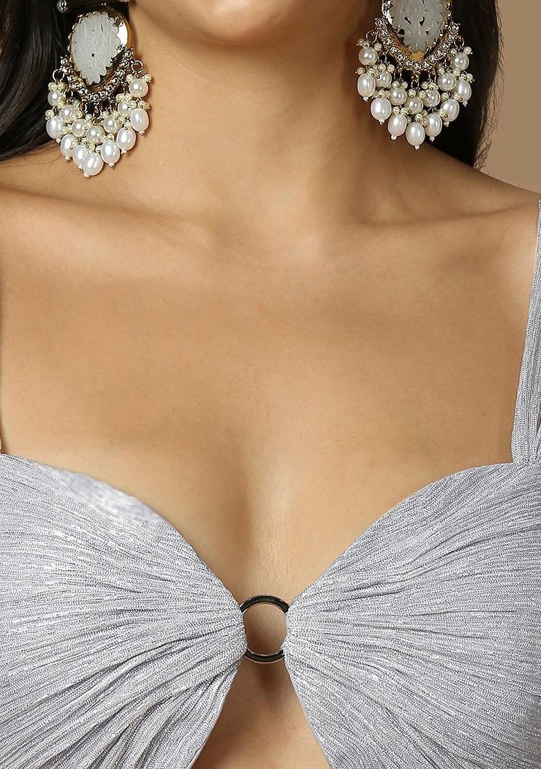 Sweetheart Neck Shimmer Silk Saree Blouse