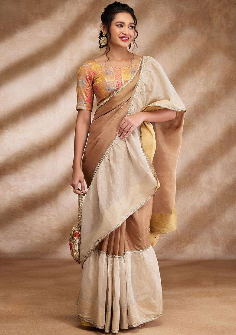 Woven Design Padded Saree Blouse - Indya