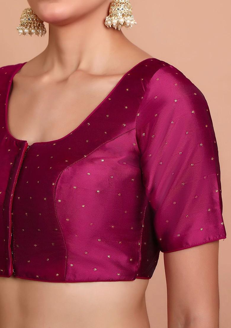Women Woven Design Saree Blouse