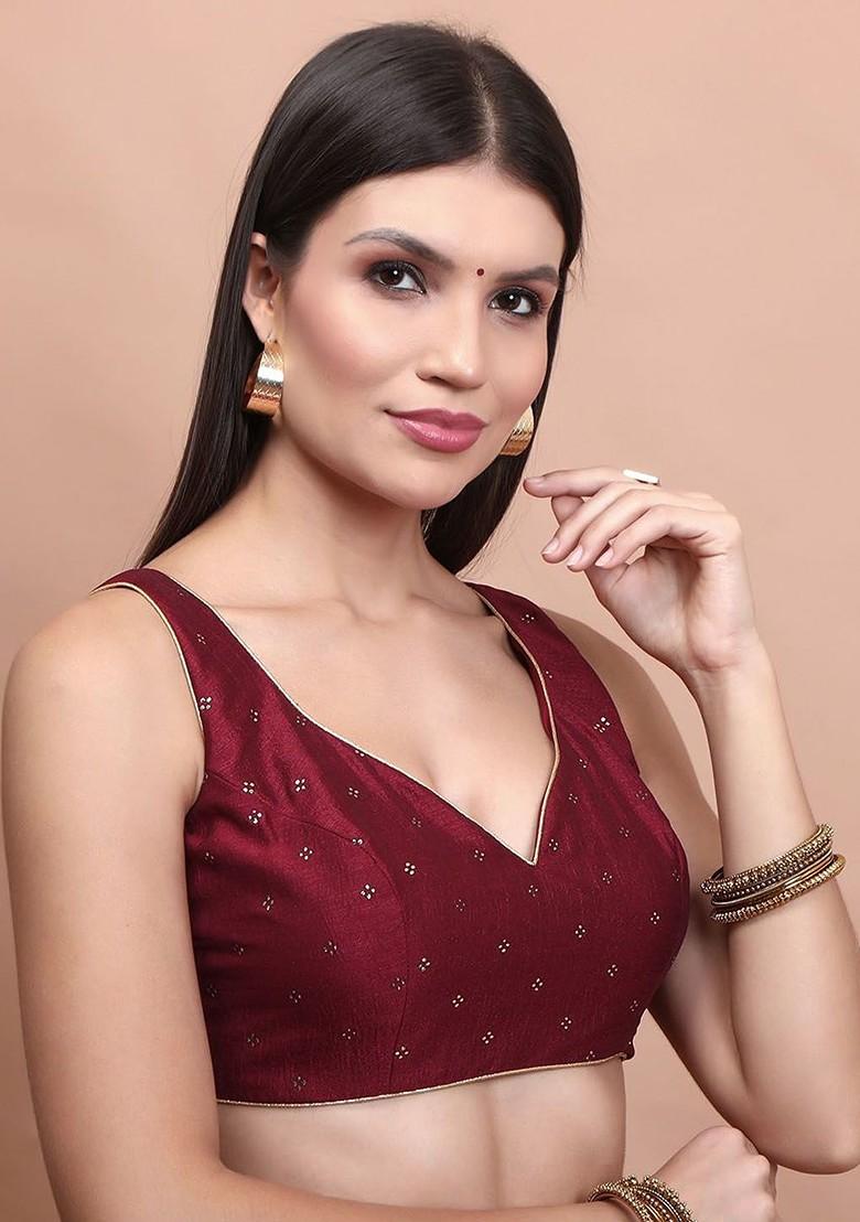 Women Woven Design Saree Blouse