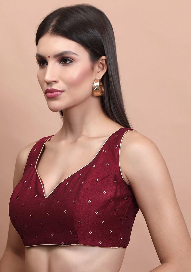 Women Woven Design Saree Blouse