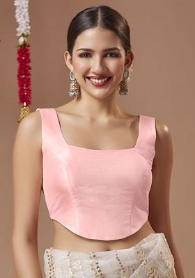 Corset Style Padded Sleeveless Saree Blouse