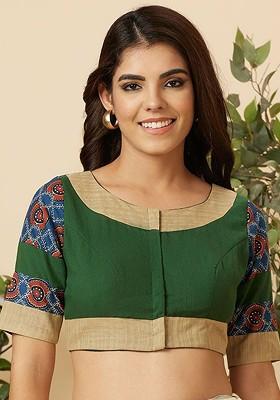 Printed Cotton Readymade Saree Blouse