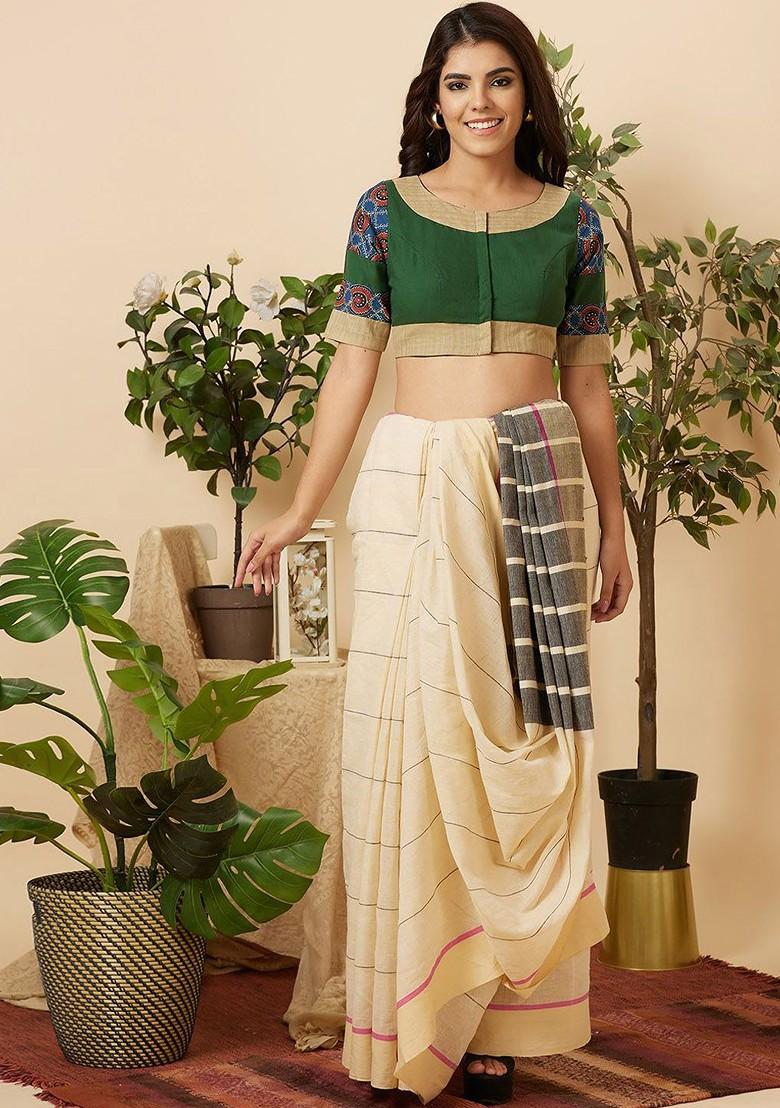 Printed Cotton Readymade Saree Blouse