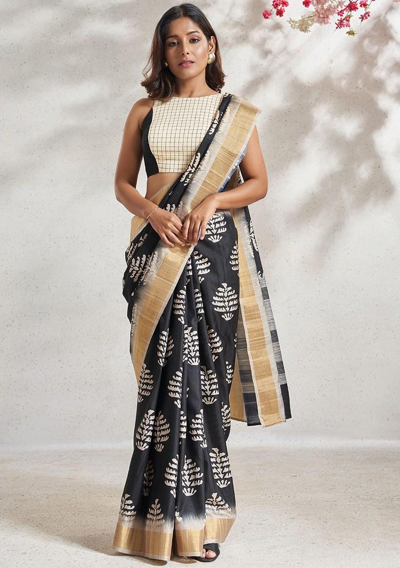 Printed Cotton Saree Blouse