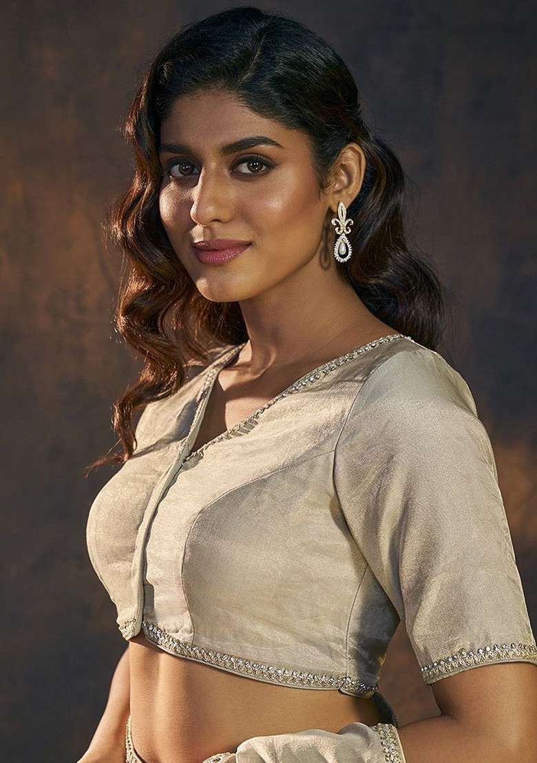 Embroidered Padded Saree Blouse - Indya