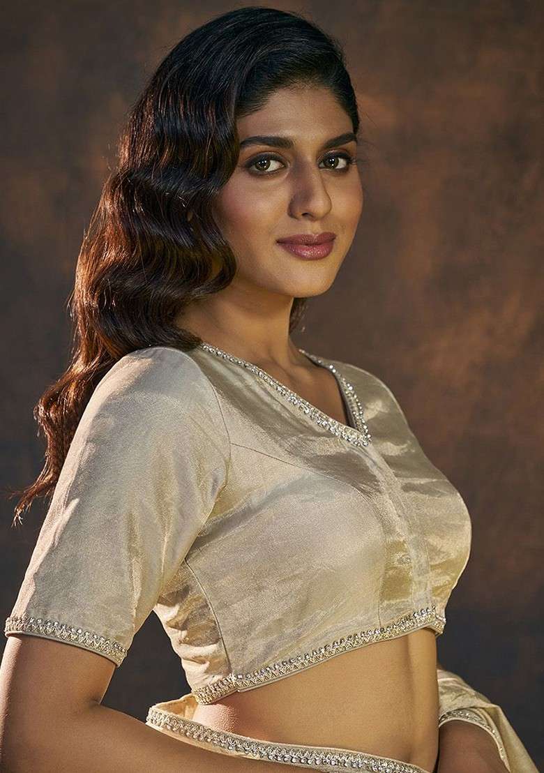 Embroidered Padded Saree Blouse - Indya