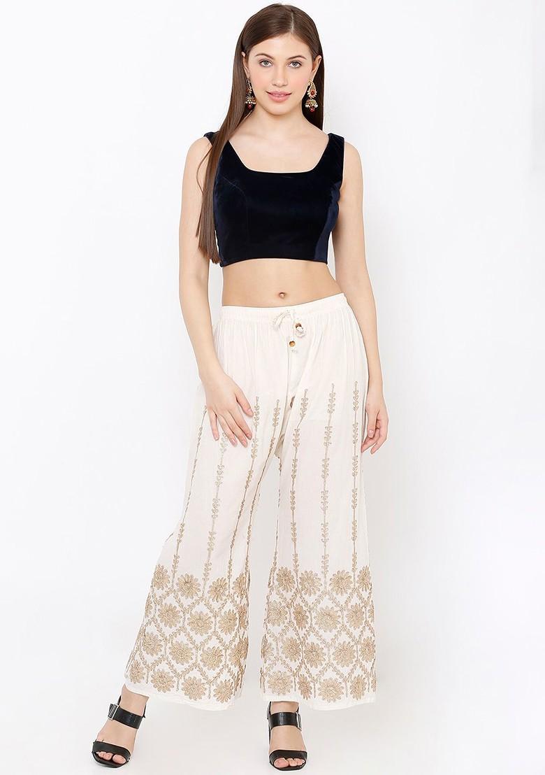 Women Navy Blue Velvet Readymade Saree Blouse