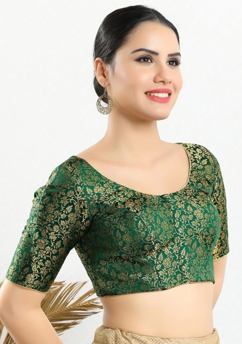 Jacquard Woven Design Readymade Saree Blouse