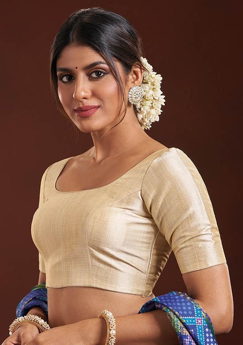 Square Neck Silk Saree Blouse
