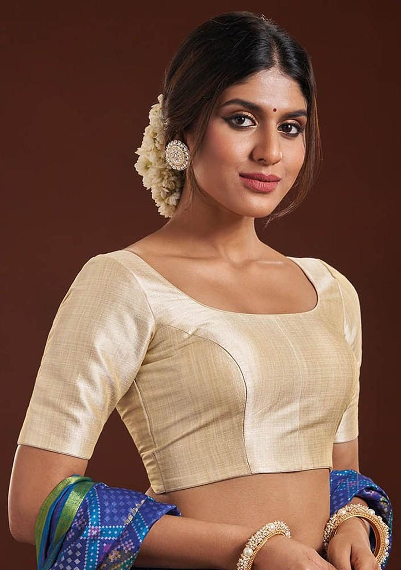Square Neck Silk Saree Blouse