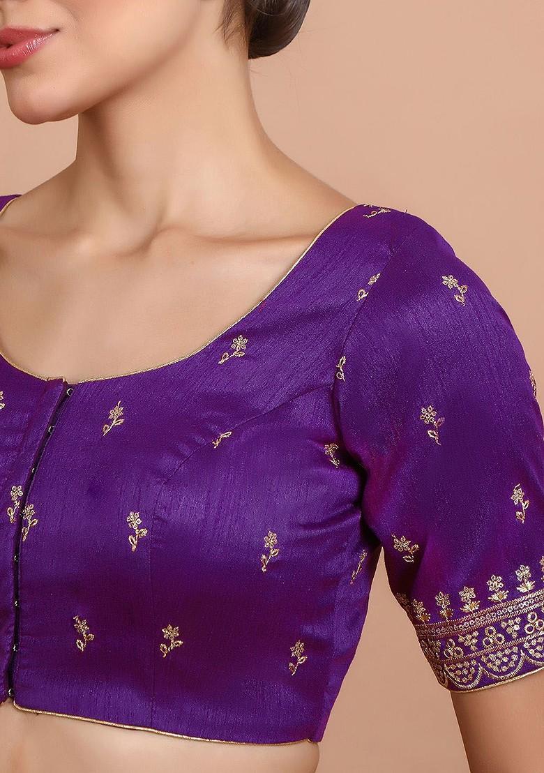 Embroidered Round Neck Saree Blouse