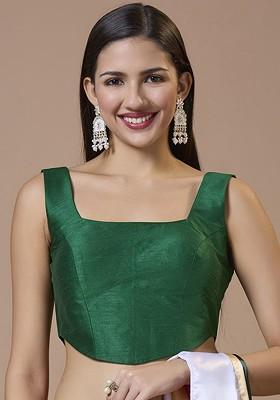 Women Silk Square Neck Saree Blouse