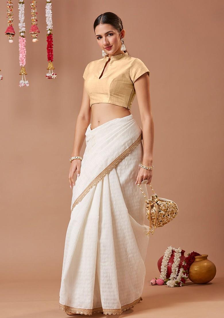 Silk Mandarin Collar Saree Blouse