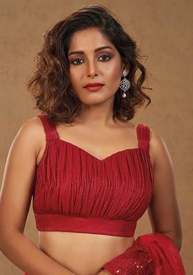 Sweetheart Neck Silk Saree Blouse