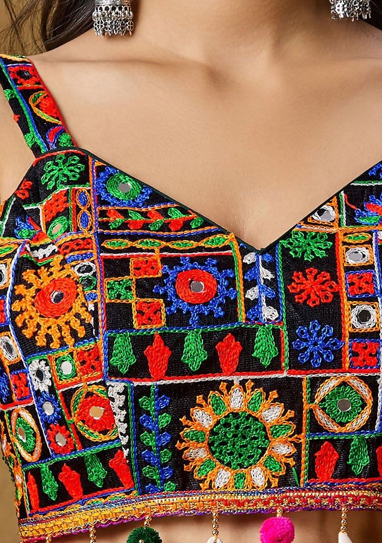 Embroidered Padded Cotton Saree Blouse