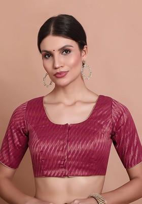 Women Woven Design Brocade Readymade Padded Blouse