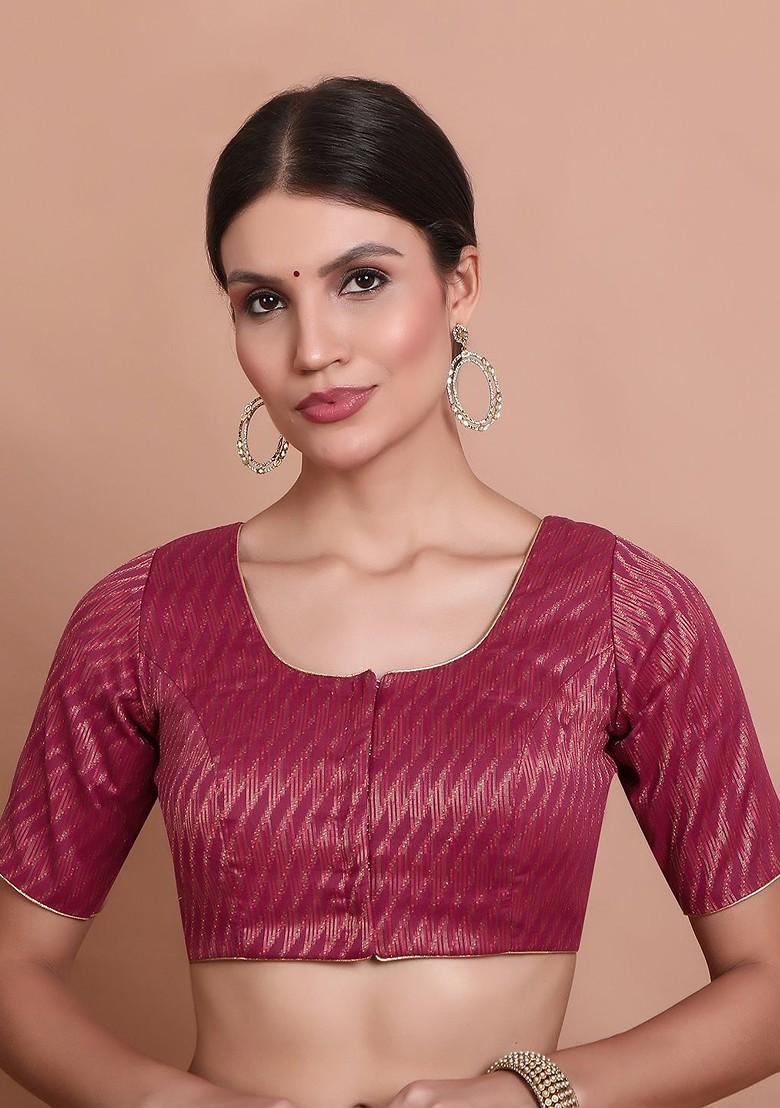 Women Woven Design Brocade Readymade Padded Blouse