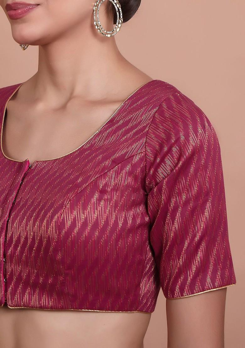 Women Woven Design Brocade Readymade Padded Blouse