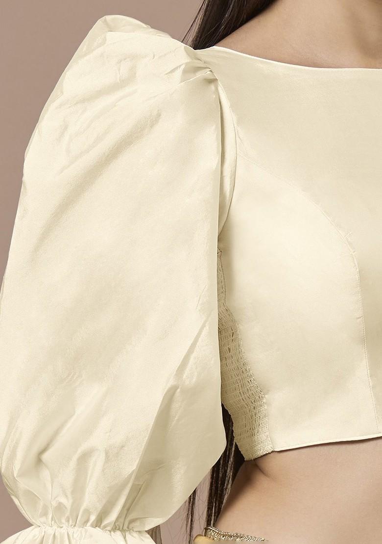 Women Boat Neck Padded Saree Blouse