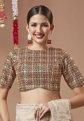 Georgette Round Neck Padded Readymade Blouse