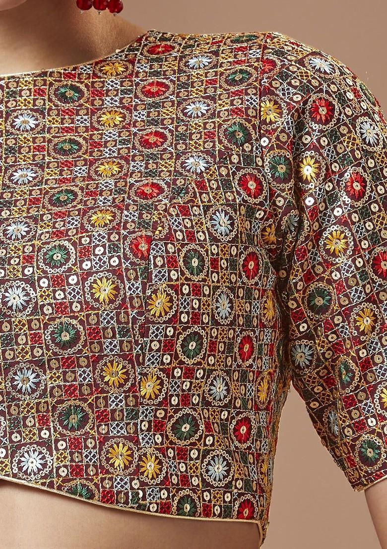 Georgette Round Neck Padded Readymade Blouse