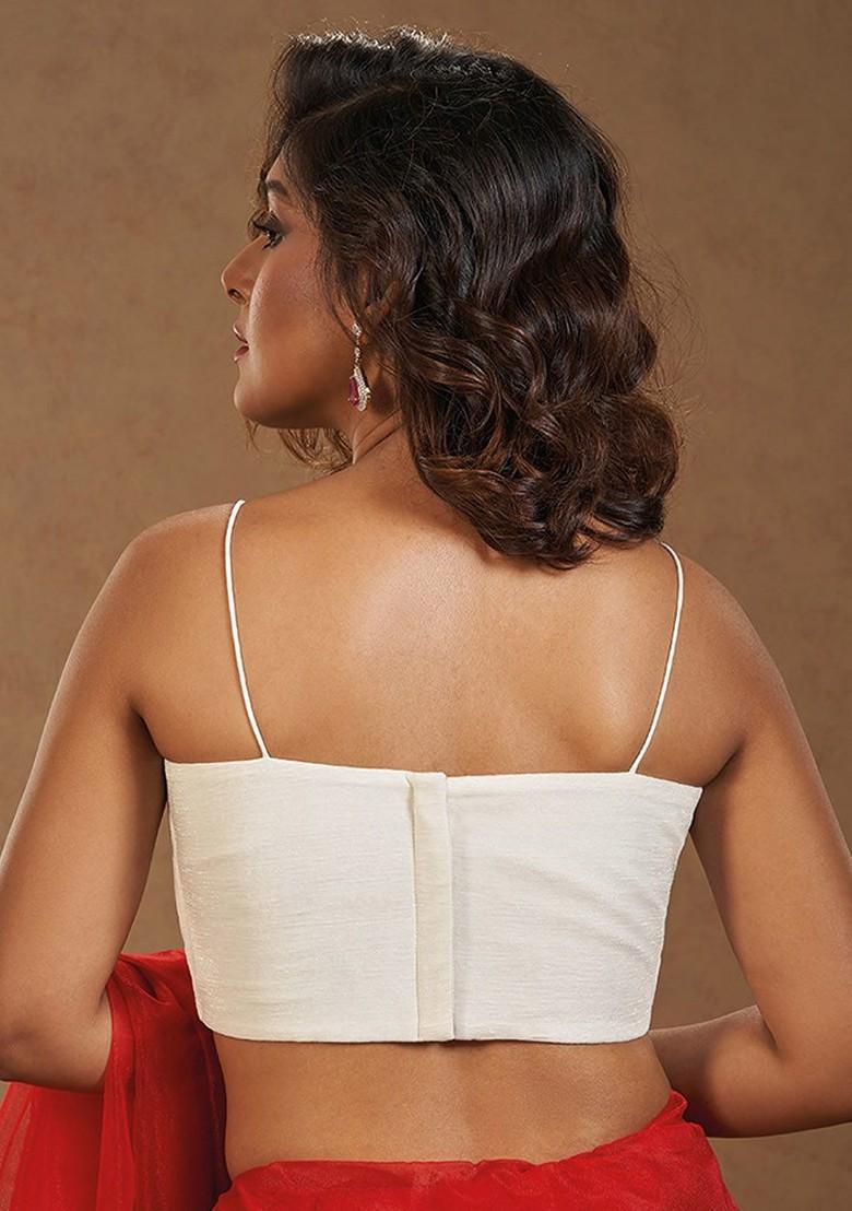 Shoulder Straps Silk Saree Blouse