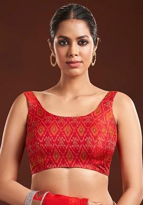 Printed Silk Saree Blouse