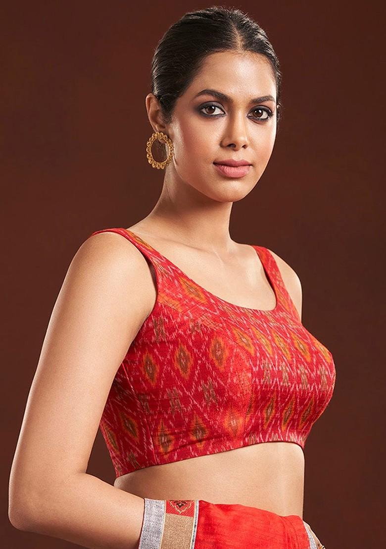 Printed Silk Saree Blouse