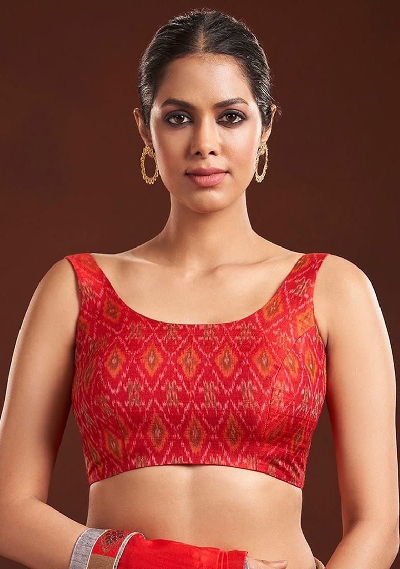 Printed Silk Saree Blouse