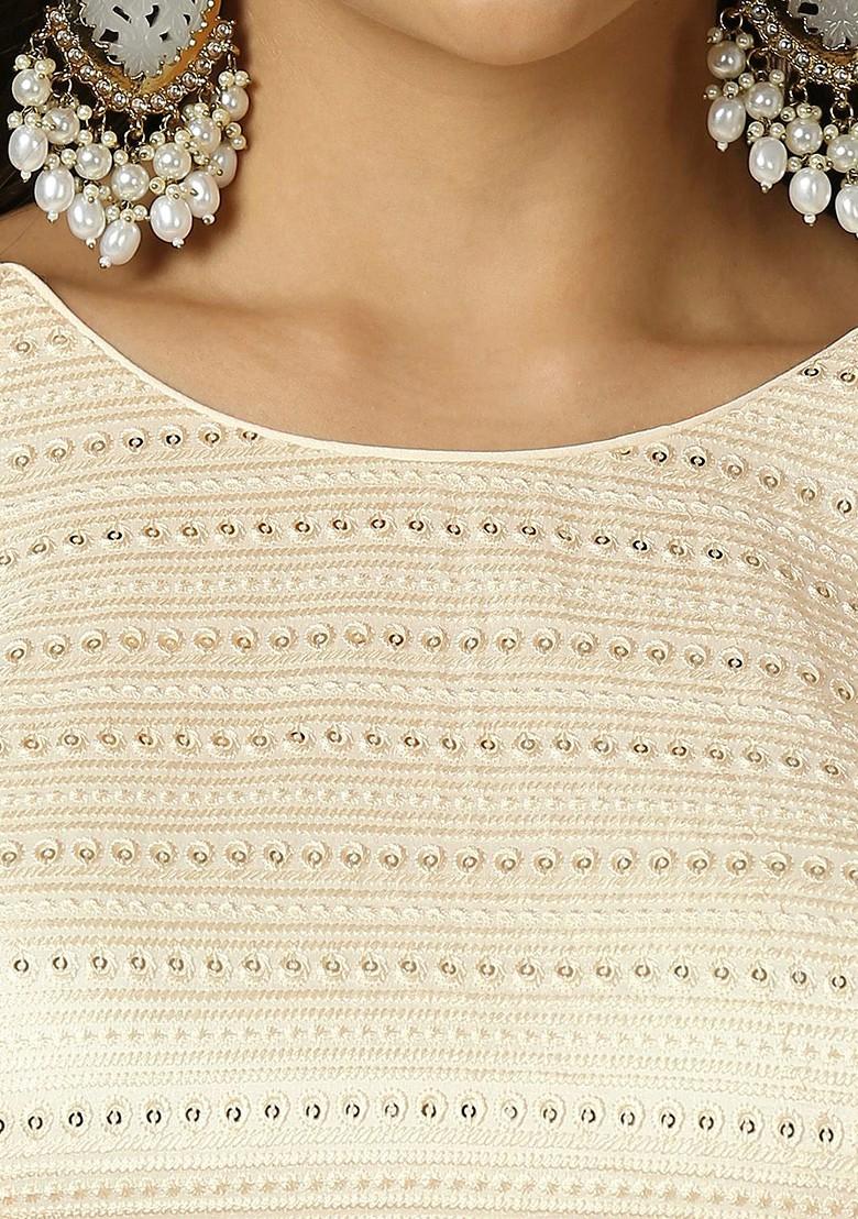 Embroidered Sequinned Silk Saree Blouse