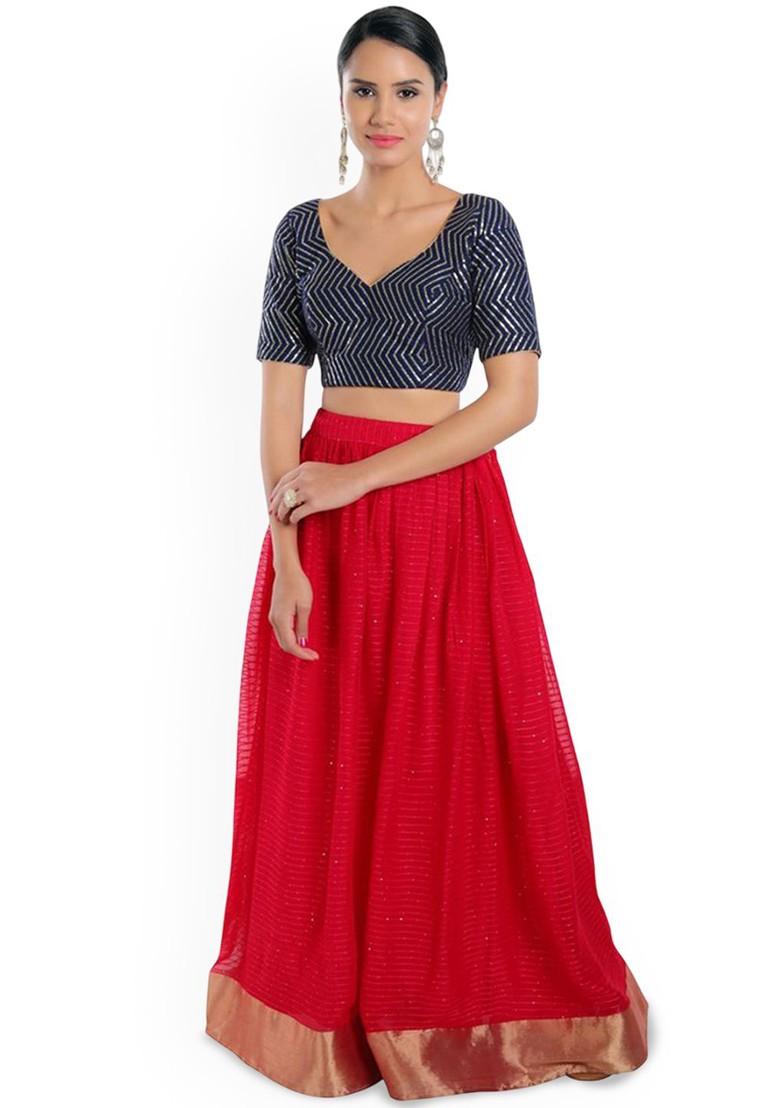 Embroidered Silk Sweetheart Neck Saree Blouse