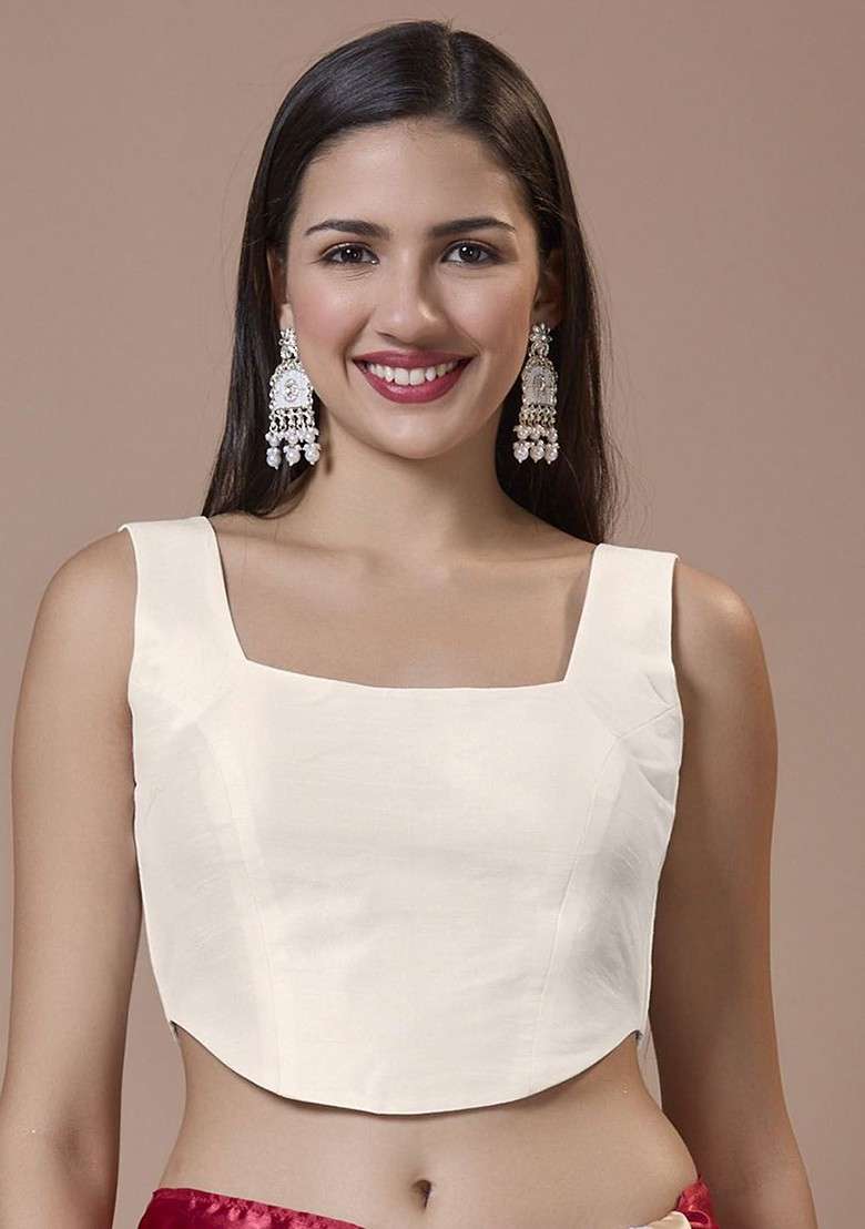 Corset Style Padded Sleeveless Saree Blouse - Indya