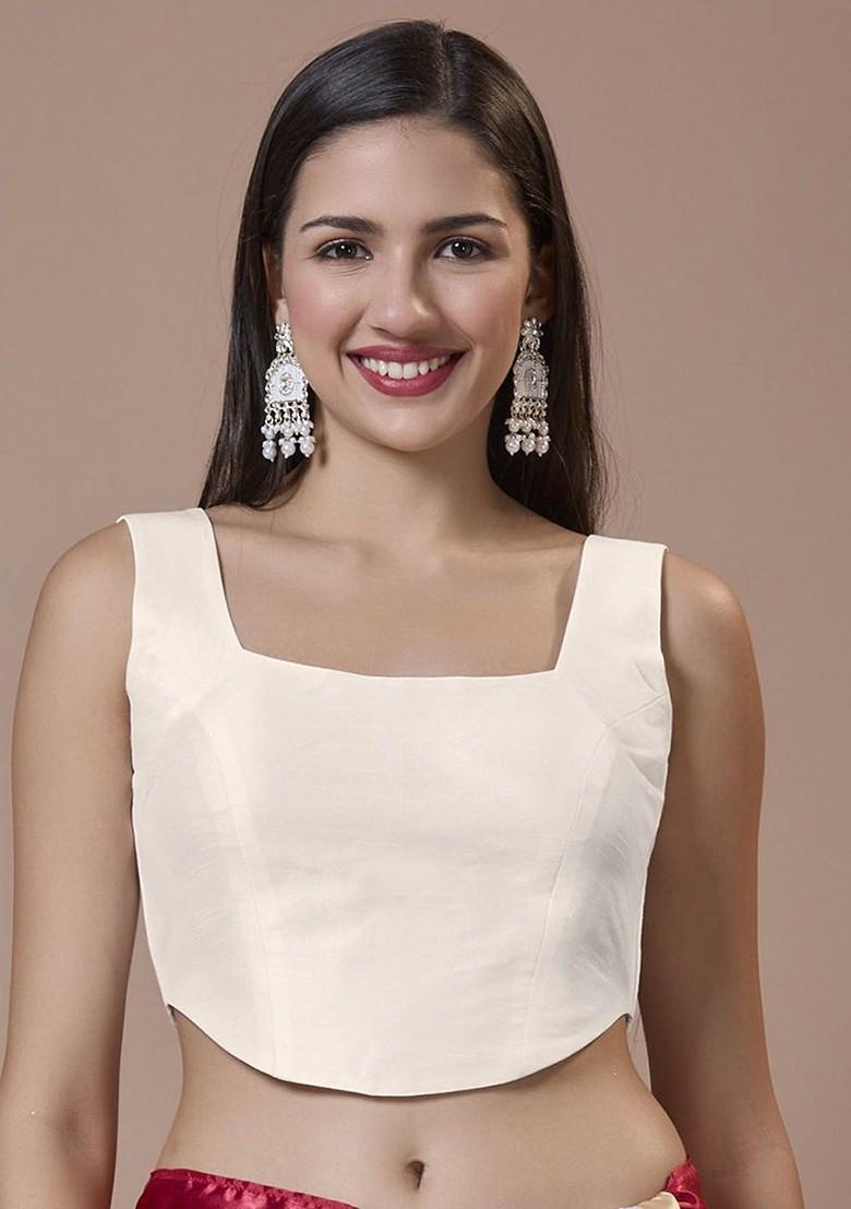 Corset Style Padded Sleeveless Saree Blouse