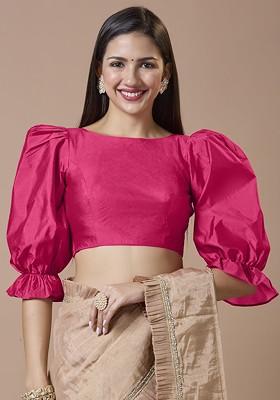 Boat Neck Padded Saree Blouse