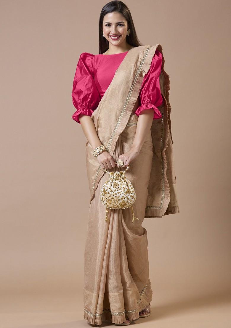 Boat Neck Padded Saree Blouse