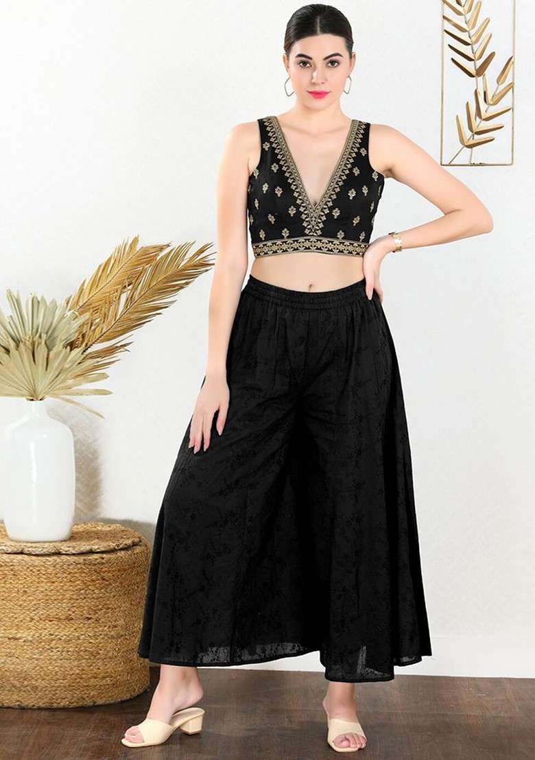 Embroidered Mulbury Silk Saree Blouse - Indya