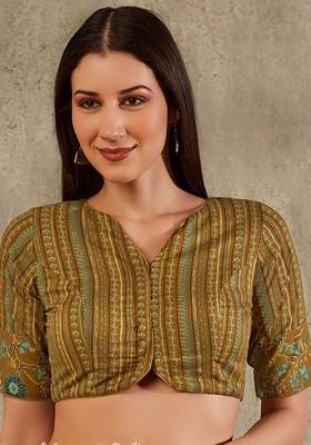 Printed Cotton Saree Blouse