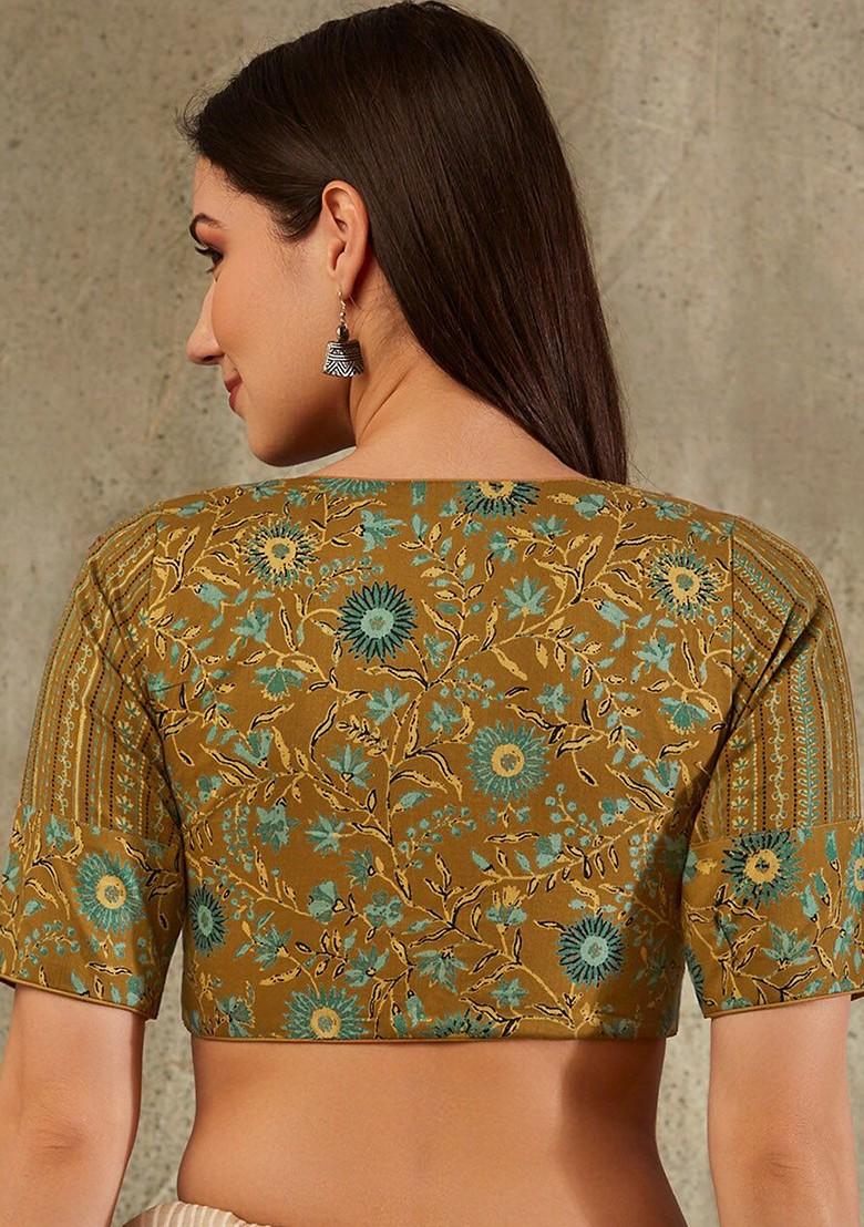 Printed Cotton Saree Blouse