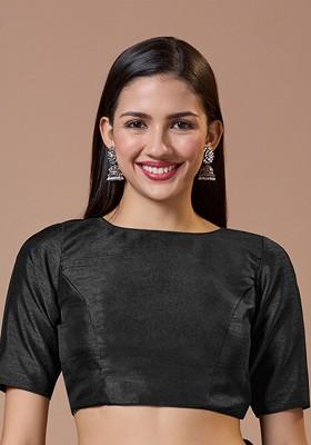 Silk Round Neck Readymade Padded Saree Blouse