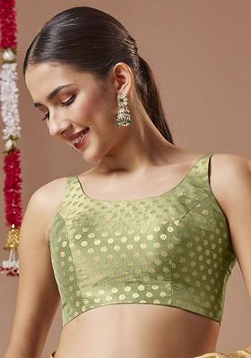 Women Padded Sleeveless Spaghetti Strap Saree Blouse