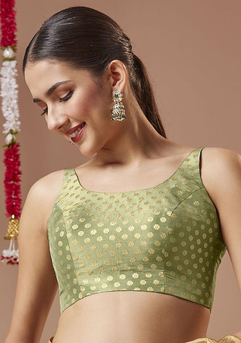 Women Padded Sleeveless Spaghetti Strap Saree Blouse