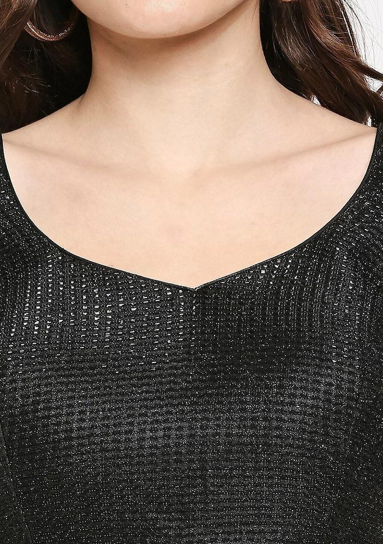 Black Embellished Readymade Saree Blouse