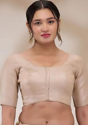 Women Woven Design Padded Saree Blouse