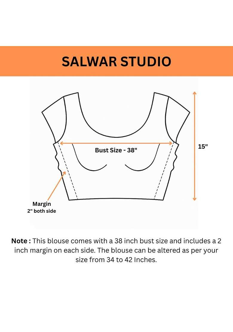 Embroidered Sweetheart Neck Saree Blouse - Indya