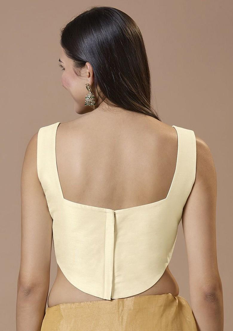 Corset Style Padded Sleeveless Saree Blouse